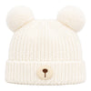 Kids Woolen Cap with Fur Lining, Bear Ears Design Warm Chunky Knit Double Pom Pom Winter Beanie for Boys & Girls (3-6 Years)