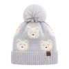 Baby Woolen Cap with Fur Lining, Teddy Bear Design Warm Knitted Pom Pom Winter Beanie for Boys & Girls (3-6 Years)