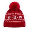 Baby Woolen Cap with Fur Lining, Snowflake Design Warm Knitted Pom Pom Winter Beanie for Boys & Girls (2-4 Years)