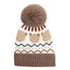 Kids Woolen Cap with Fur Lining, Fluffy Teddy Bear Design Warm Knitted Faux Fur Pom Pom Winter Beanie for Boys & Girls (3-6 Years)