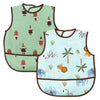 Easy-Clean Waterproof Crumb Catcher Baby Bib | Large - Pack of 2 - hopop.in