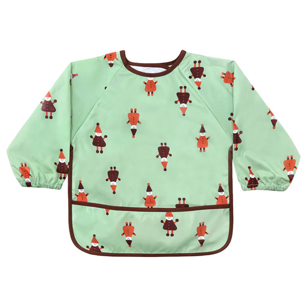 Waterproof Full Sleeve Baby Bib with Food Catcher Pocket – Apron Style