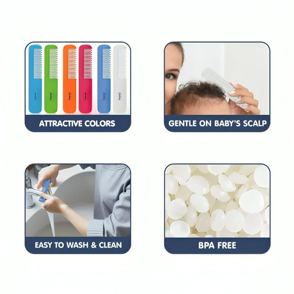 Gentle baby hair comb for safe scalp care