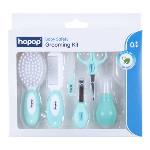 Hopop Grooming Kit for Newborns & Toddlers, 7 in 1 Grooming Set - Green