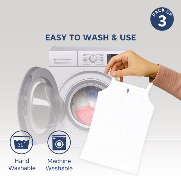 Baby Girl’s Sleeveless Cotton Camisole Vest – Pack of 3