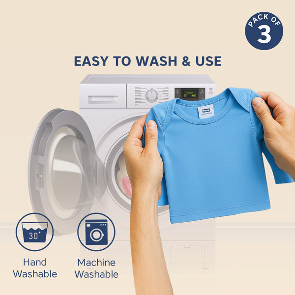 Baby Envelope Neck Full Sleeve Vest – Pack of 3 | Multicolor