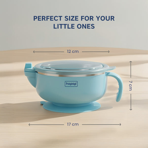 Baby Stainless Steel Bowl with Lid & Suction Base