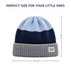 Baby Woolen Cap with Fur Lining, Colour Block Design Warm Knitted Winter Beanie for Boys & Girls (2-4 Years)