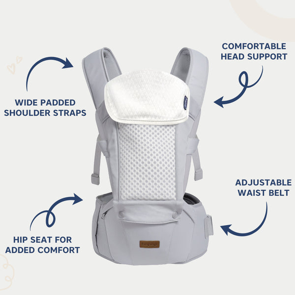 5 in 1 Elegant Hip Seat Baby Carrier for Comfortable Every Journey