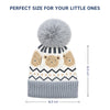 Kids Woolen Cap with Fur Lining, Fluffy Teddy Bear Design Warm Knitted Faux Fur Pom Pom Winter Beanie for Boys & Girls (3-6 Years)