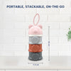 3-Layer Stackable Baby Milk Powder & Food Storage Container with Screw-On Lids - 330 ml