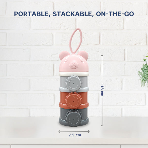 3-Layer Stackable Baby Milk Powder & Food Storage Container with Screw-On Lids - 330 ml