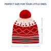 Baby Woolen Cap with Fur Lining, Diamond Design Warm Knitted Pom Pom Winter Beanie for Boys & Girls(2-4 Years)