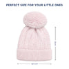Kids Woolen Cap with Soft Pom Pom, Warm Winter Beanie with Ribbed Folded Cuff and Cozy Textured Design for Boys & Girls (3-6 Years)