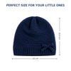 Baby Woolen Cap with Fur Lining, Bow Design Warm Knitted Winter Beanie for Boys & Girls (3-6 Years)