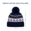 Baby Woolen Cap with Fur Lining, Christmas Tree Design Warm Knitted Pom Pom Winter Beanie for Boys & Girls (1-3 Years)