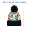 Baby Woolen Cap with Fur Lining, Truck Design Warm Knitted Faux Fur Pom Pom Winter Beanie for Boys & Girls (3-6 Years)