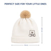 Baby Woolen Cap with Fur Lining, Embroidered Teddy Bear Design Warm Knitted Winter Beanie for Boys & Girls (2-4 Years)