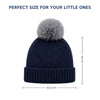 Baby Woolen Cap with Fur Lining, Star Design Warm Knitted Pom Pom Winter Beanie for Boys & Girls (1-3 Years)