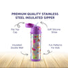 Insulated Stainless Steel Sipper Water Bottle for Kids - 480 ml