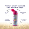 Insulated Stainless Steel Sipper Water Bottle for Kids - 480 ml