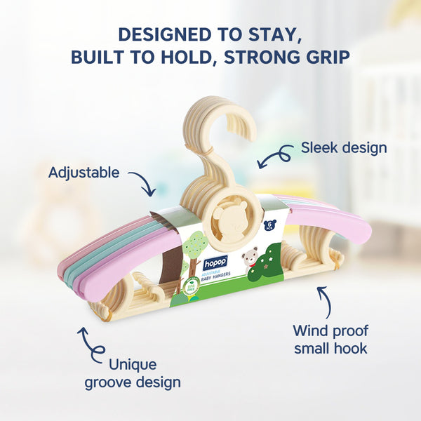 Adjustable Anti-Slip Hangers for Baby & Kids Clothes – Pack of 12