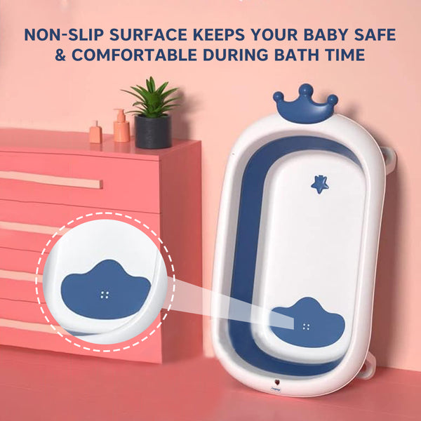 Hopop Deluxe Foldable Baby Bath Tub with Non-Slip Base & Soft Edges