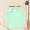 Baby Envelope Neck Full Sleeve Vest - Pack of 3 | Multicolor