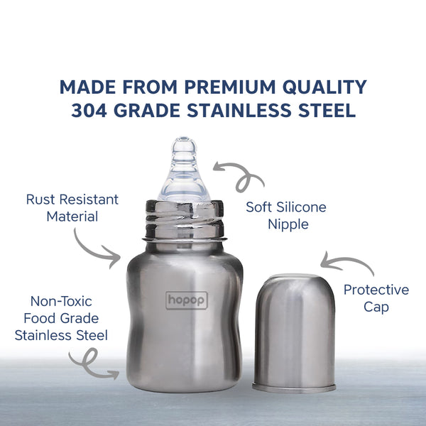 Baby Steel Feeding Bottle - hopop.in