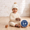 Baby Woolen Cap with Fur Lining, Embroidered Teddy Bear Design Warm Knitted Winter Beanie for Boys & Girls (2-4 Years)