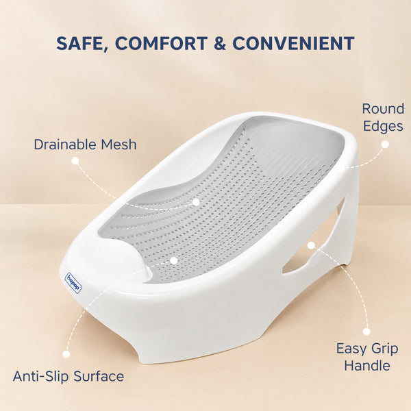 Baby Bath Seat for 0 to 6 Months, Anti-Skid Infant Bather with Quick-Drain Mesh