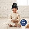 Kids Woolen Cap with Cute Vehicle Embroidery, Warm Winter Beanie with Soft Pom Pom and Ribbed Folded Cuff for Boys & Girls (3-6 Years)