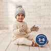 Kids Woolen Cap with Fur Lining, Fluffy Teddy Bear Design Warm Knitted Faux Fur Pom Pom Winter Beanie for Boys & Girls (3-6 Years)