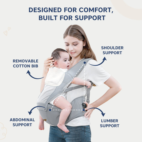 5 in 1 Elegant Hip Seat Baby Carrier for Comfortable Every Journey