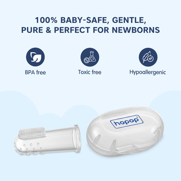 Silicone Baby Finger Toothbrush with Case - Pack of 2