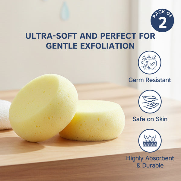 Soft & Gentle Baby Bath Sponge - Pack of 2