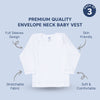 Baby Envelope Neck Full Sleeve Cotton Vest – Pack of 3