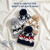 Baby Woolen Cap with Fur Lining, Reindeer Design Warm Knitted Pom Pom Winter Beanie for Boys & Girls (2-4 Years)
