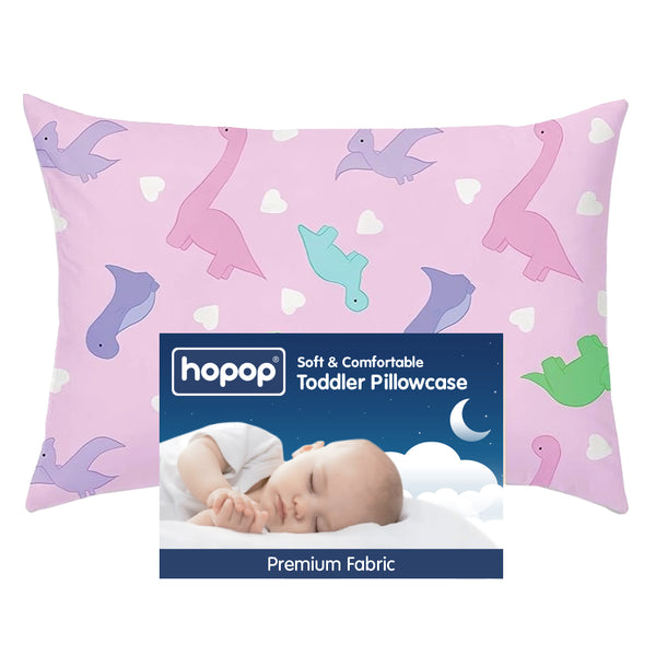 Hopop Soft & Breathable Premium Cotton Toddler Pillow with Pillowcase