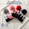 Kids Woolen Cap with Fur Lining, Argyle Design Warm Knitted Faux Fur Pom Pom Winter Beanie for Boys & Girls (3-6 Years)