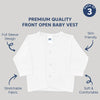 Front Open Full Sleeves Cotton Vest – Pack of 3 for Babies