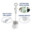 2-IN-1 Bottle & Nipple Cleaning Brush with Grooved Handle & Easy Hanging Storage