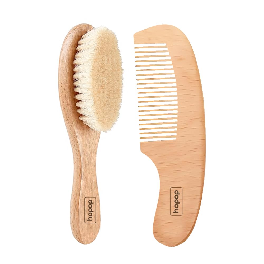 Natural Bristle Baby Wooden Brush Comb Set