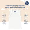 Baby Envelope Neck Sleeveless Solid Patterned Vest – Pack of 3