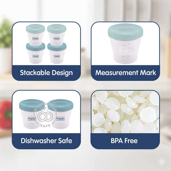 Baby Multi-Functional Food Storage Containers – Set of 4