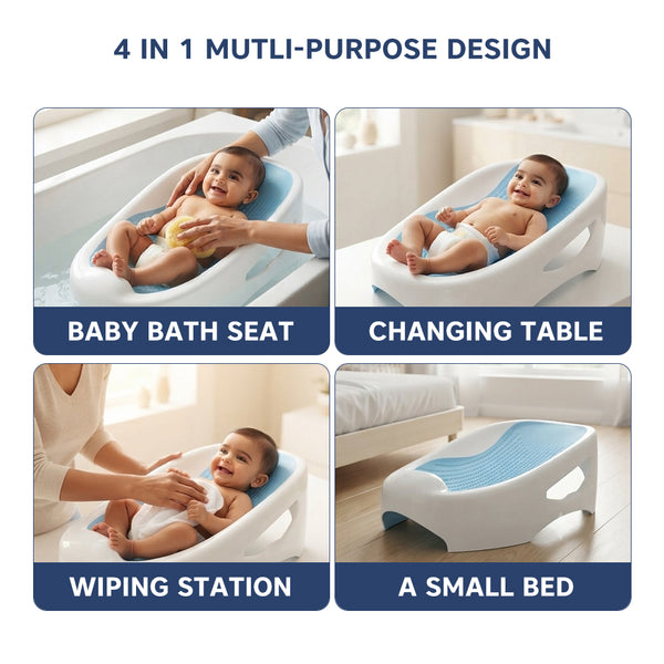 Baby Bath Seat for 0 to 6 Months, Anti-Skid Infant Bather with Quick-Drain Mesh