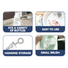 2-IN-1 Bottle & Nipple Cleaning Brush with Grooved Handle & Easy Hanging Storage