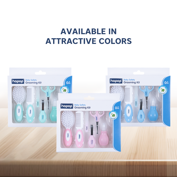 Infant and toddler grooming set with comb and nail care