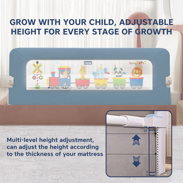 Toddler bed rail guard for home and travel