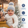 Kids Woolen Cap with Fur Lining, Fluffy Teddy Bear Design Warm Knitted Faux Fur Pom Pom Winter Beanie for Boys & Girls (3-6 Years)